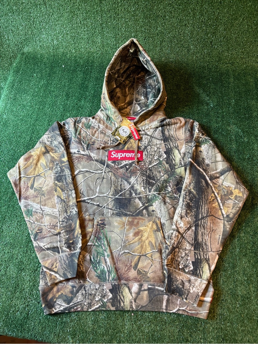Supreme Red Box Logo Camo Hoodie